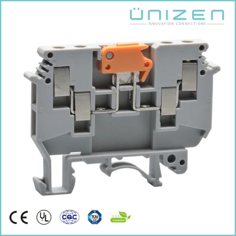 

UNIZEN 33PCS JUT1-4/2-2K Screw High Current Wiring Connector DIN Rail terminal block with switch Electrical Equipment