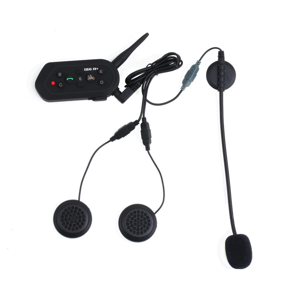 

E6 Plus Motorcycle Helmet Walkie-talkie VOX Voice Function Headset Bluetooth Walkie-talkie Voice With Remote Control