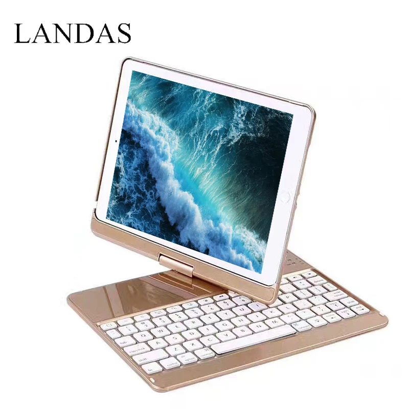 Landas Bluetooth Keyboard For iPad Pro 9.7 Case 2018 360 Rotation Backlit Wireless Keyboard For iPad Pro 9.7 Air 1 Case Cover цена Landas Bluetooth Keyboard For iPad Pro 9.7 Case 2018 360 Rotation Backlit Wireless Keyboard For iPad Pro 9.7 Air 1 Case Cover цены онлайн