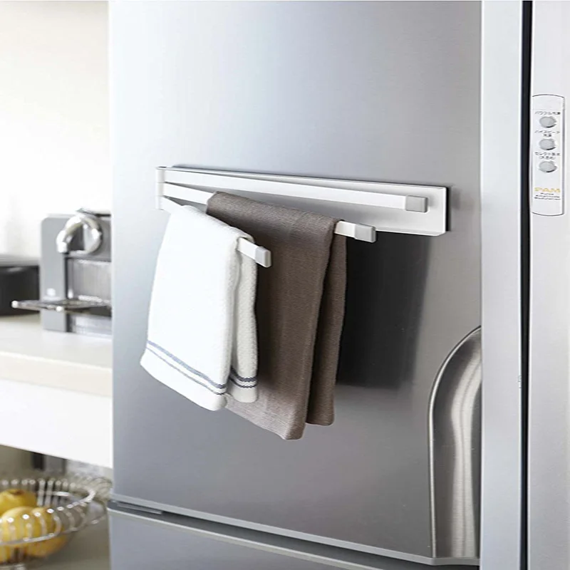 

Magnetic Refrigerator Shelf Foldable Towel Holder Shelf Fridge Multi-Purpose Storage Rack for Kitchen Living Room Bathroom Tools