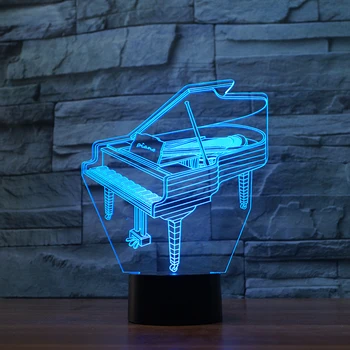 

piano 7 Changing Colors 3d illusion night lamp