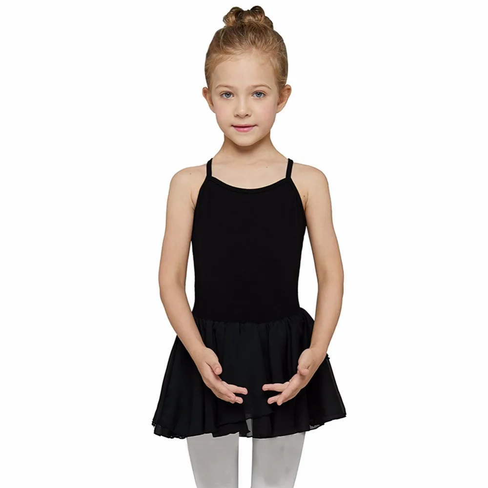 От 2 до 10 лет Балетное платье для девочек гимнастическое боди с длинным рукавом обогнул балета Одежда для танцев с Шифоновая юбка F3