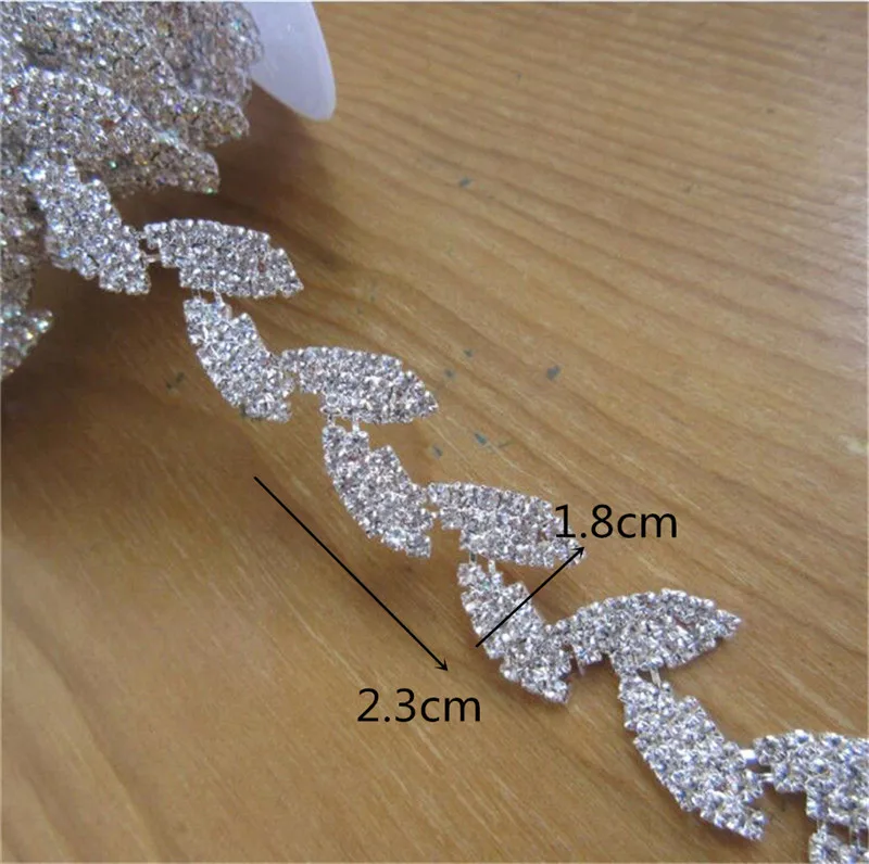 30 см Кристалл Стразы цепь отделка ленты сверкающие свадебные створки для шитья рукоделие свадебное платье костюм с аппликацией Декор - Цвет: 009-18mm  0.7inch