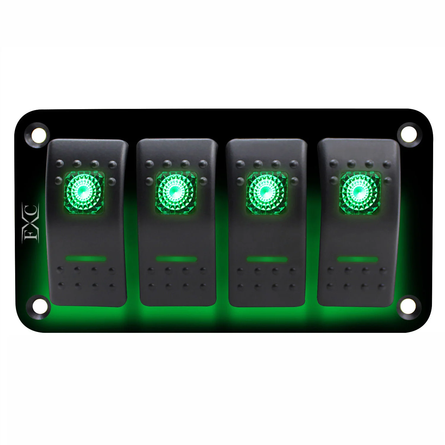 12V-24V 4 Gang green кулисный переключатель Панель автомат защити цепи лодка морской