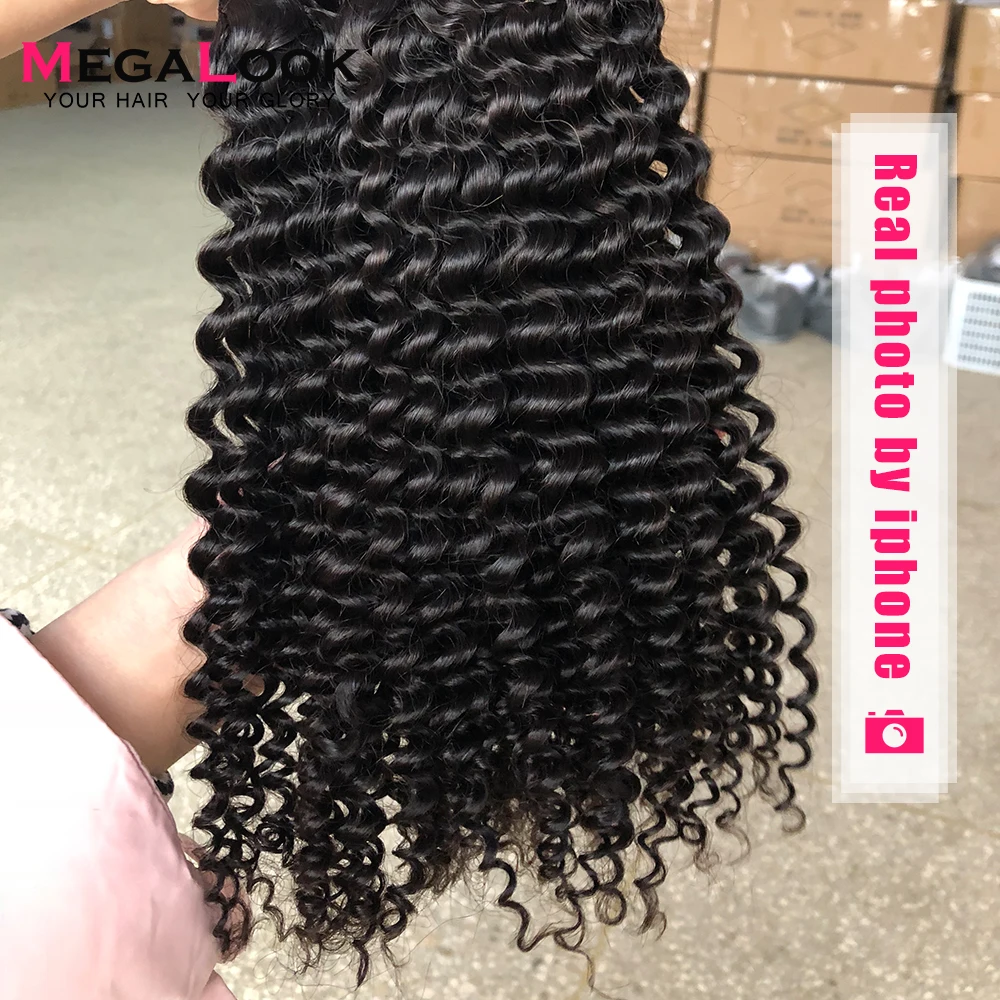Megalook Brazilian Kinky Curly Human Hair Bundles with Closure 100% Remy Human Hair Bundles with Closure Megalook Brazilian Kinky Curly Human Hair Bundles with Closure 100% Remy Human Hair Bundles with Closure