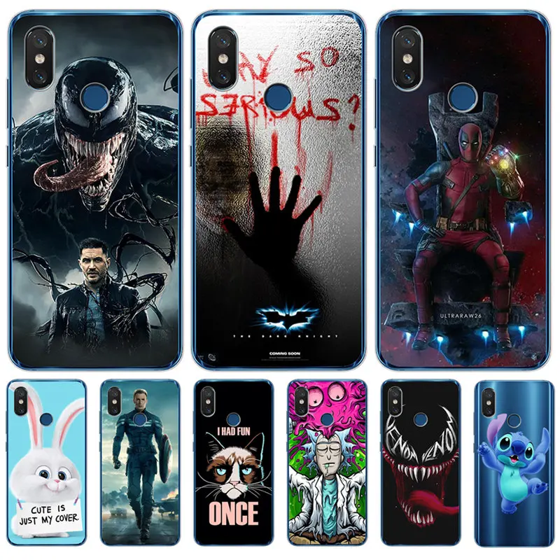 

Luxury Marvel For xiaomi Redmi Mi 8 6 A2 Lite 5X 6X A1 6A 4X 4A 5 Plus Note 4 5A Prime Pro Cover Case Coque joker stitch venom