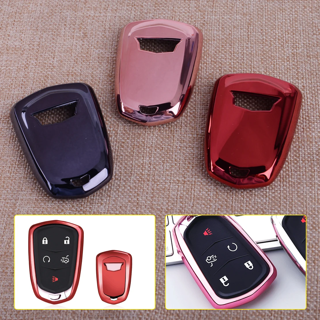 

CITALL TPU Remote Smart Key Cover Fob Case Shell Fit For Cadillac Escalade ATS-L CT6 CTS DTS XT5 Escalade SRX STS XTS ELR