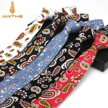 Новинка хлопок мужские Красочные Пейсли цветочные галстуки узкий галстук тонкий тощий галстук-Стрела свадебные галстуки Corbata