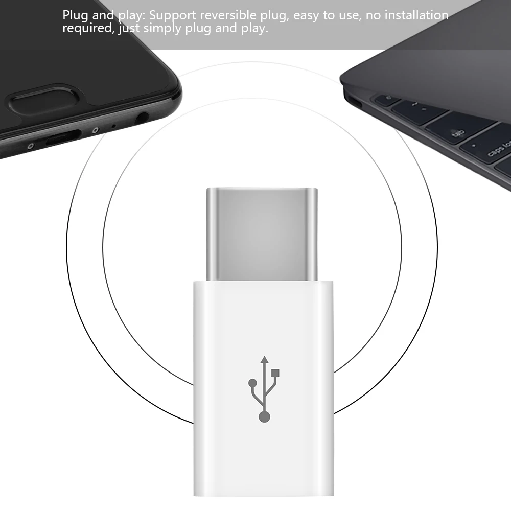 3 шт./лот Micro USB к USB C 3,1 Кабель-адаптер type C конвертер для Macbook samsung s8 huawei p10 p9 type C адаптер