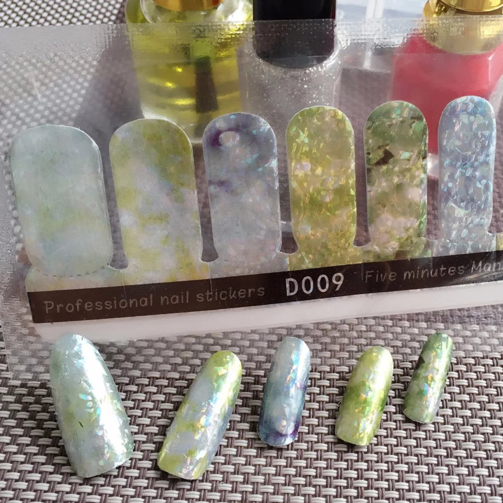

YZWLE 1 Sheet DIY Five Minutes Nails Speed Laser design Sticky Stickers Decoration For Christmas Nail Art (YZW-D009)