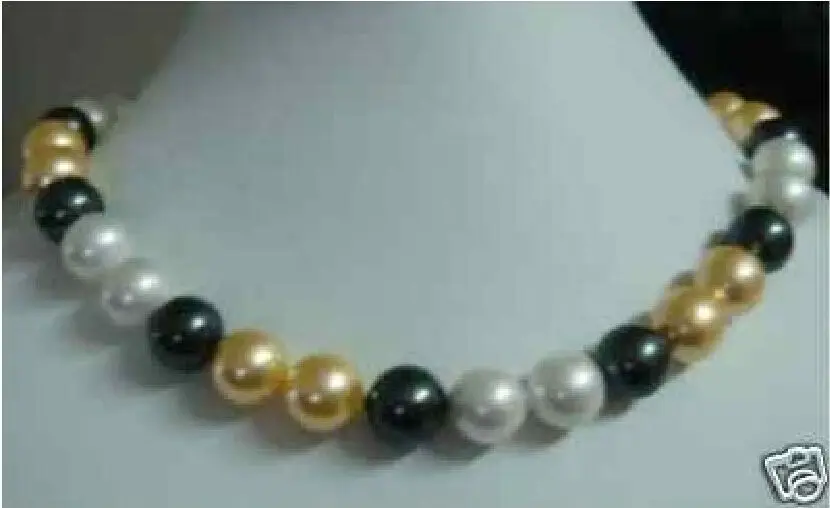 

HUGE NATURAL SOUTH SEA 10-11MM MULTI-COLOR PEARL NECKLACE 18"14K GOLD CLASP r