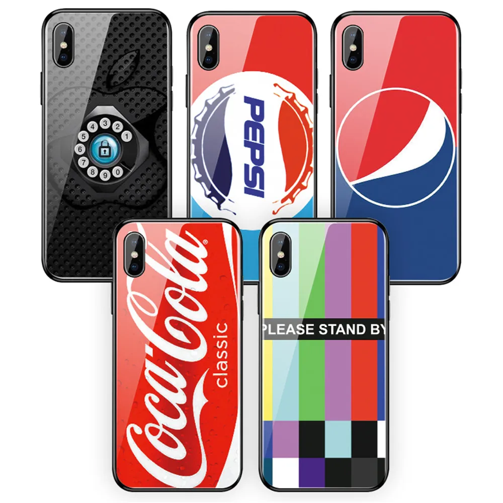 

Retro wallpaper fashion luxury Tempered glass cases For iphone XS Max XR X 5 5S SE 6 6S 7 8 Plus