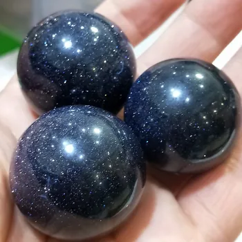 

3pcs 30mm Natural Blue sandstone sphere crystal Quartz Globe Ball Rock stones and Mineral Chakra Reiki Healing Home decor Craft