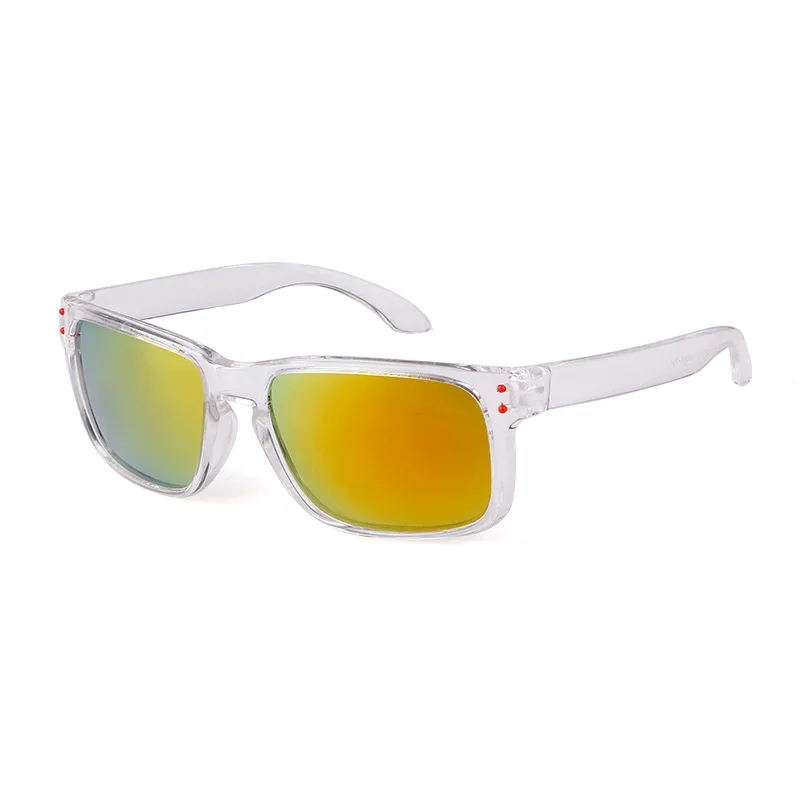 

Sports Transparent Frame Sunglasses Men Polarized Red Square Driving Sun Glasses Male 2018 UV400 Outdoor Eyewear Goggles Gafas