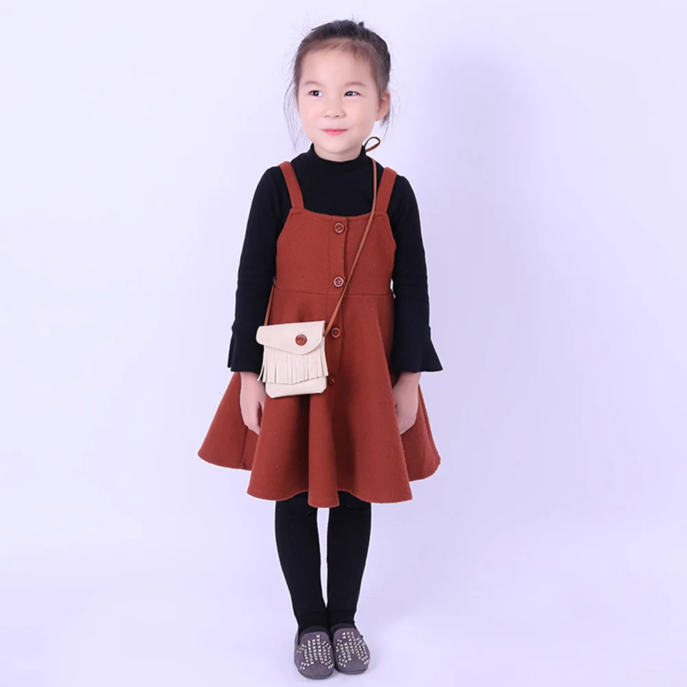 Модная корейская детская мини-сумка на плечо кисточки из ПУ искусственной кожи с пряжкой, милые детские повседневные сумки-мессенджеры для девочек, подарок для детей, Популярные