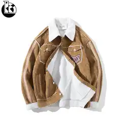 Новые модные с лацканами большой Размеры зимняя куртка с длинным рукавом Для мужчин Ежедневный отдых тенденция Творческий узор вышивки
