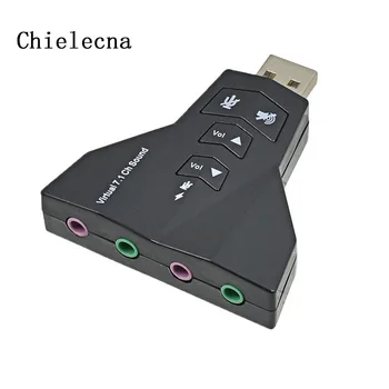 

Chielecnal PC Laptop WinXP/78 Linux MacOS External USB Audio Sound Card Adapter Virtual 7.1 Channel 3D Audio Headset 3.5mm