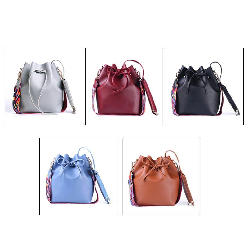 DAUNAVIA ladies bag, PU leather shoulder bag color strap bucket package ladies brand designer ladies Messenger shoulder packages