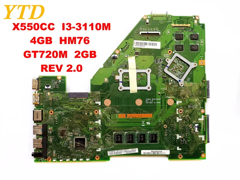  Original for ASUS X550CC laptop motherboard X550CC I3-3110M 4GB HM76 GT720M 2GB REV 2.0 tested good