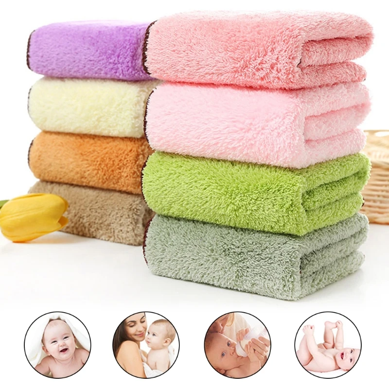 

Baby Towel 30x30cm Coral Fleece Soft Wipe Food Washing Face Square For Children