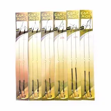 

8 Pcs/4Pcak Carp Fishing Hook Link Ready Made Hair Combi Rig Teflon Hook Ready Tied 7/8 /9/ 10 /11/12 #