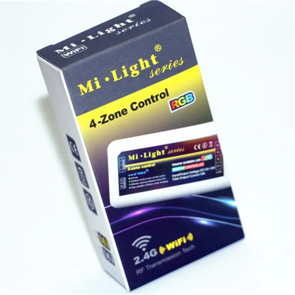 Mi Light 1 X сенсорный экран 4-зона, RGBW Пульт дистанционного управления+ 4 X DC12-24V 2,4G RF беспроводной RGB контроллер для 3528 5050 RGB светодиодные полосы света