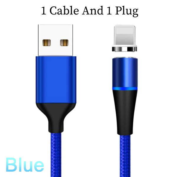 Магнитный USB кабель 3A Быстрая зарядка для iPhone XR X 7 магнитное зарядное устройство Micro USB кабель для передачи данных для huawei samsung S8 USBC type C провод - Тип штекера: Blue