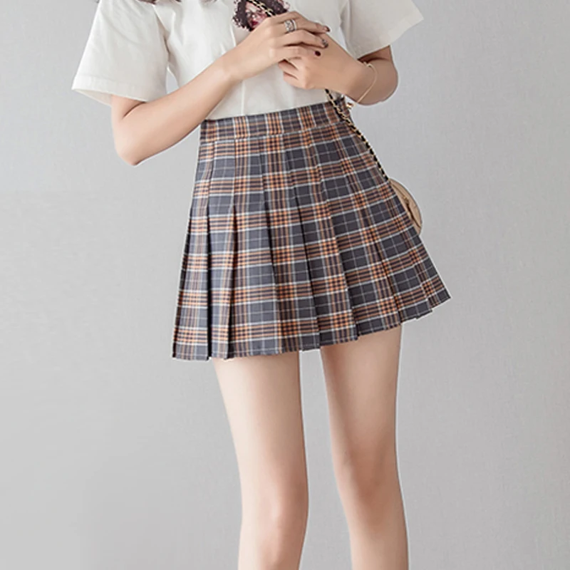 

Pleated Skirt High Waist Women Japanese Preppy Style School Skirt Cute Sweet Girls Plaid Skirt Mini Summer Harajuku Skirts