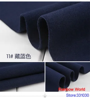 

11# deep blue 1 meter double brushed middle thick cloth fabric for DIY colthes dress overcoat material