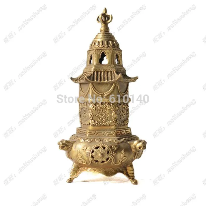 

Copper incense censer Wenchang Tower Vaporizer copper ornaments Tibetan incense and praying Ying-fu good luck