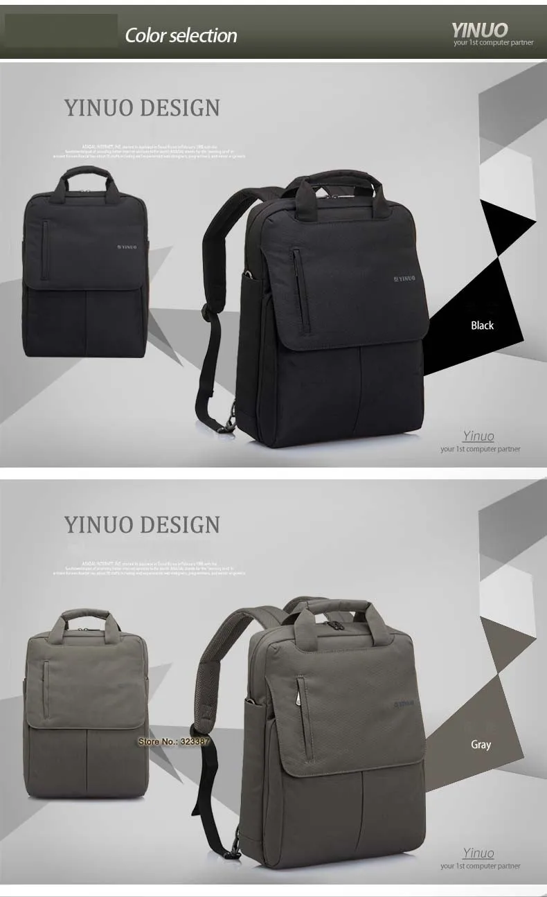 YINUO 13-1" рюкзак для ноутбука, Премиум водостойкий бизнес-колледж сумка для переноски ноутбука с ручкой и плечевым ремнем