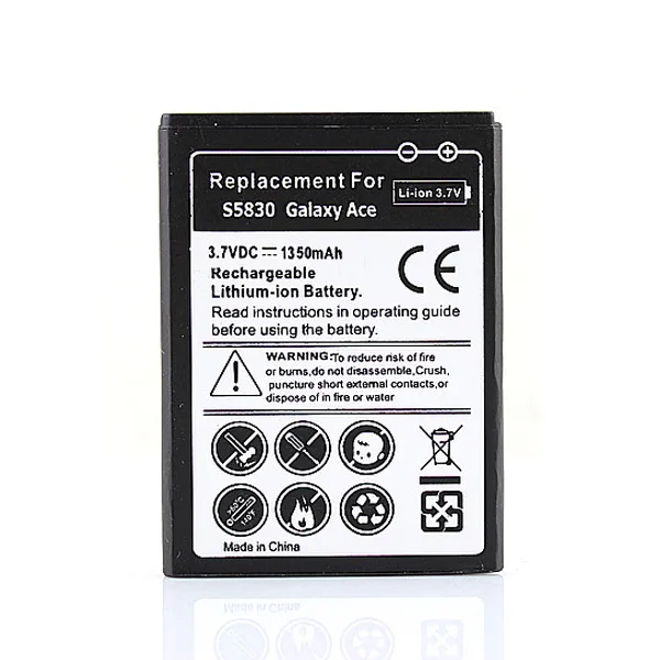 Замена сотового телефона 1350mAH EB494358VU Батарея для Samsung Galaxy Ace S5830 Gio S5660 S5670 Pro B7510 i569
