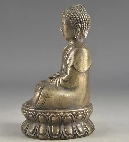 Bless коллекционный китайский латунный старый амулет статуя Будды украшения сада настоящий медный