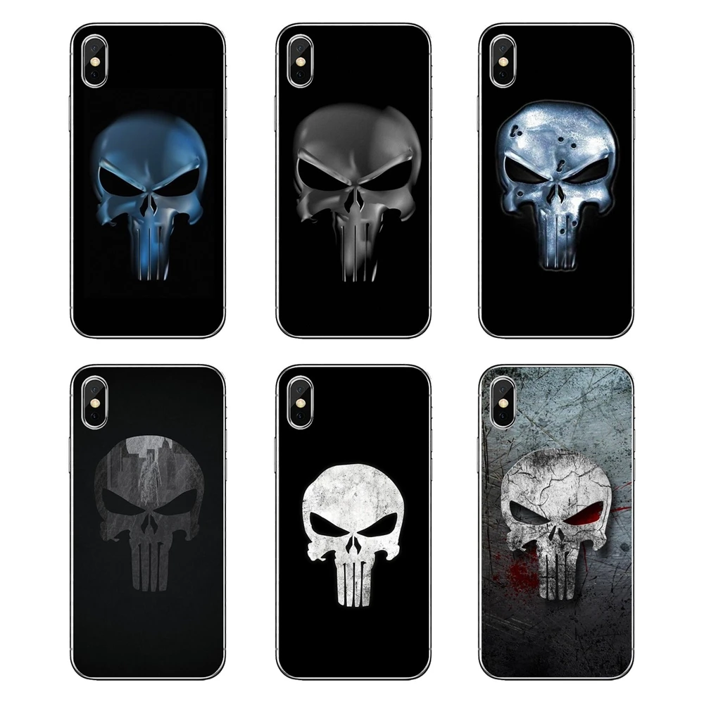 comic The Punisher Skull Metal Logo Poster For iPod Touch iPhone 4 4S 5 5S 5C SE 6 6S 7 8 X XR XS Plus MAX TPU Transparent Cases |