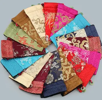 

8x15cm Silk Cell Phone Protective Covers Drawstring Pretty Cell Phone Cases Pouch mixed colors