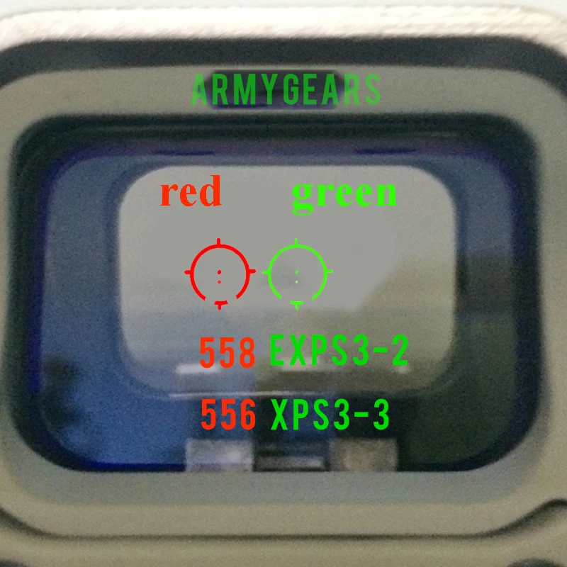 Tactical 558 E xps 3-2 vista holográfica punto rojo mira óptica Reflex Sight 556 xps Dot Sight con monturas de riel de 20mm