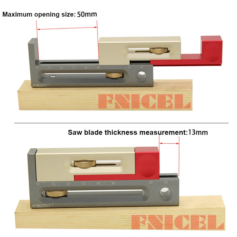 Деревообрабатывающий измеритель зазора слот регулятор сделать врезной и Шипованный подвижный измерительный блок длина компенсации Линейка Инструмент