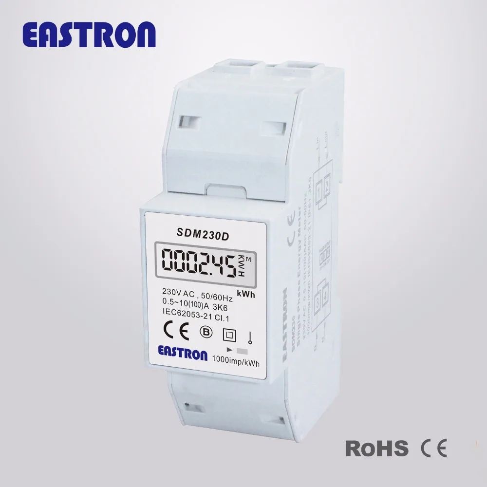 SDM230D Single Phase Energy Meter, default 220/230V, Pulse output, 2P kWh Meter,Power Meter