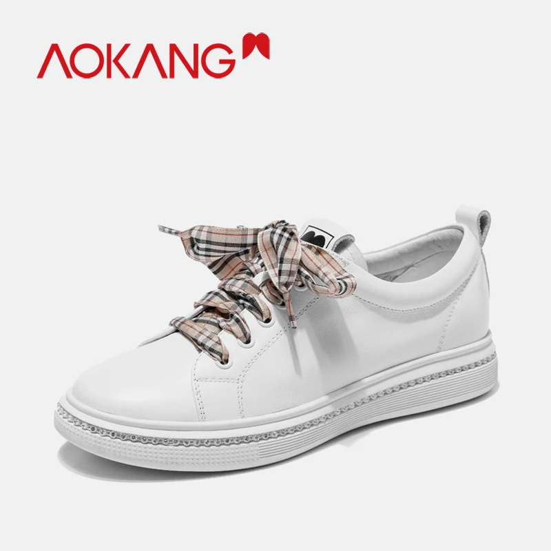 

Aokang casual women shoes Sneakers Fashion Breathble Vulcanized brand shoes woman wedge sneaker shoes Lace up Tenis female shoes