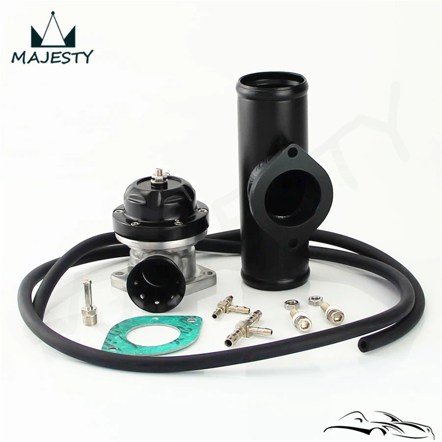 2.5/" 63mm Universal Intercooler Pipe Piping Turbo Flange Pipe BOV Kit Black
