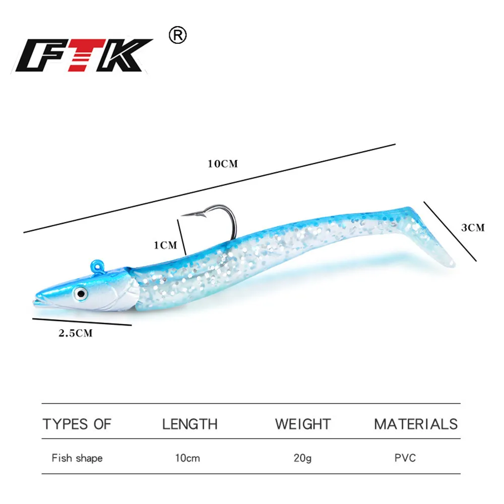 FTK, 5 цветов, 3D глаза, Мягкая приманка, свинцовая джиг-головка, блесна, рыболовная приманка, морской бас, ловля карпа, свинцовая ложка, джиг, приманка для рыбалки, снасти