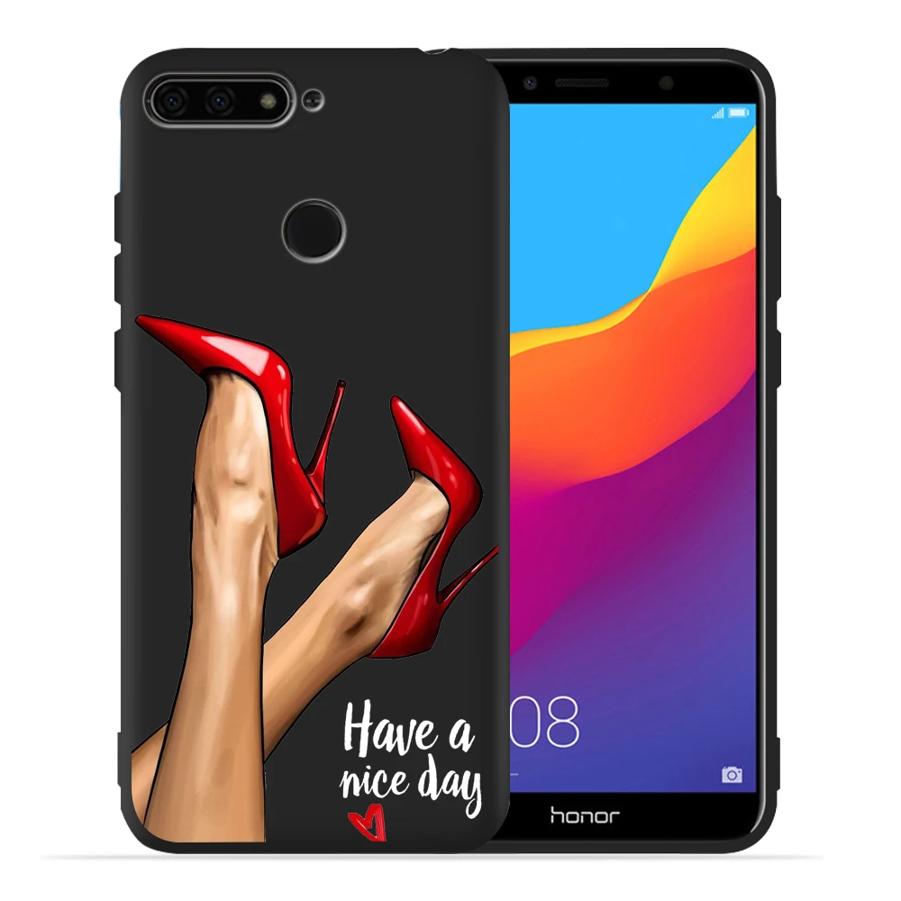 High heels Girl Flower Phone Case For Huawei Honor 20 Lite View 20 20Pro 10 Lite 9 Lite 10 9 8 8x 8c 8 Lite Capa Etui - Цвет: 03