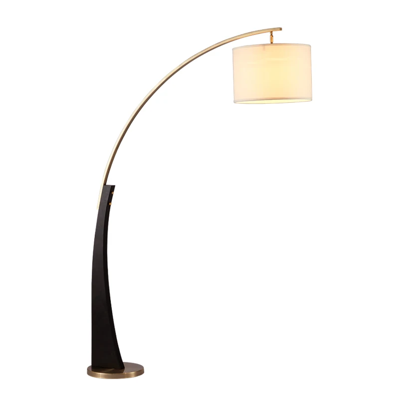 

Nordic LED floor lamp bedroom sitting room study fishing lamp gold black lamp body creative modern post modern standing lamp