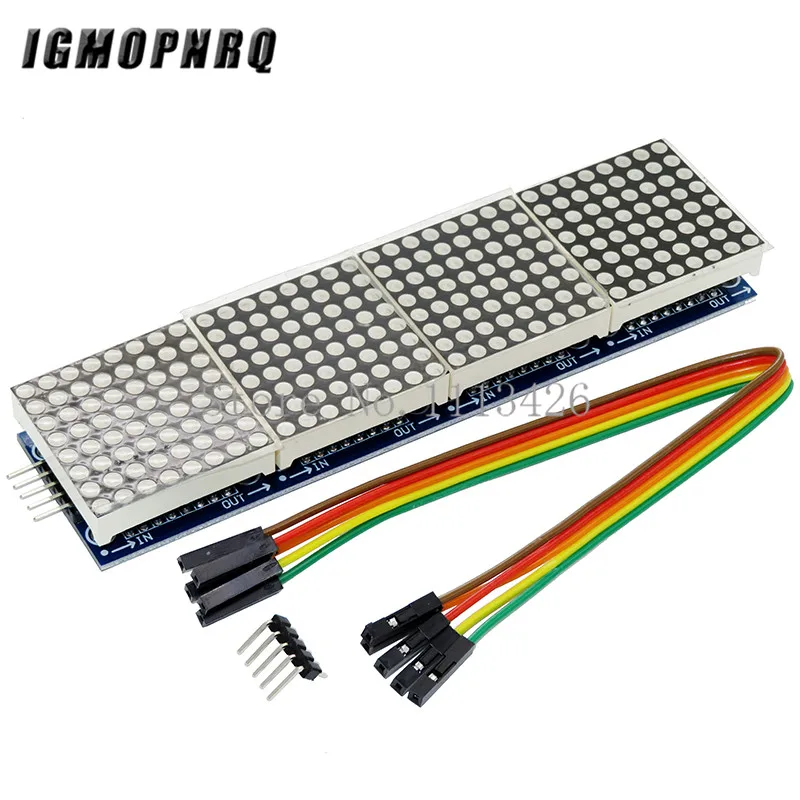 

MAX7219 Dot Matrix Module Microcontroller 4 In One Display with 5P Line 4 in 1 Red