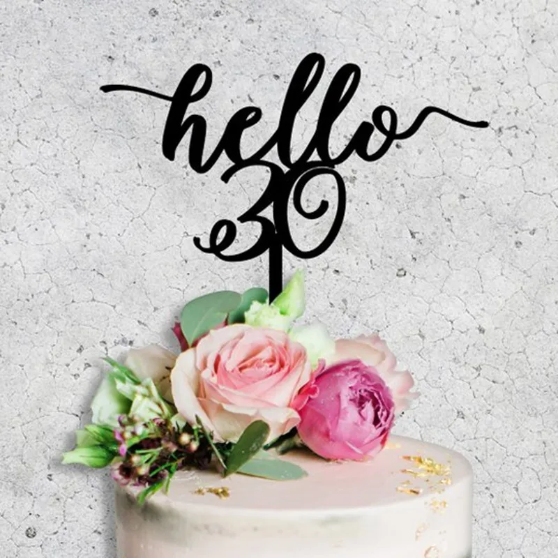 Топпер для торта Hello 30 украшение на 30-летие годовщину свадьбы поставки | Дом и сад