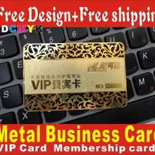 Заказ дешевые металлические Визитные карточки, 100 шт./высечки Делюкс Металл Визитные карточки/vip карты, высечки, двухсторонний, рельефная карта