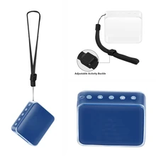 TPU Protective Skin Case Cover for JBL GO 2 Wireless Bluetooth Speaker Transparent Skin Case Sleeve Cover with Hand Strap