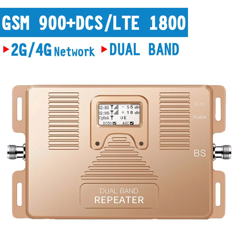 

350 Square Meter 2G 4G GSM 900 DCS LTE 1800mhz Cellular Signal Repeater 4G Dual Band Amplifier AGC Mobile Phone Signal Booster