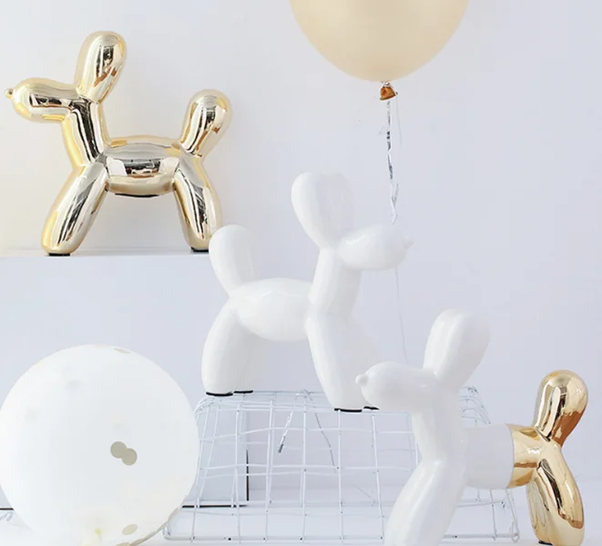

Nordic Balloon Dog Piggy Bank Ceramic Crafts Home Decoration Personality Bedroom Living Room Desktop Ornament Piggy Bank Q318