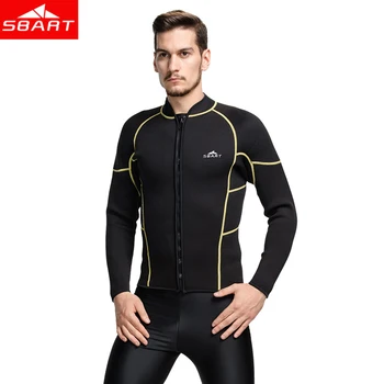 

SBART 3MM Neoprene Wetsuit Jacket High Stretch Scuba Diving Jackets Men Swimming Shirt Long Sleeve Rashguard Wetsuits Plus 4XL